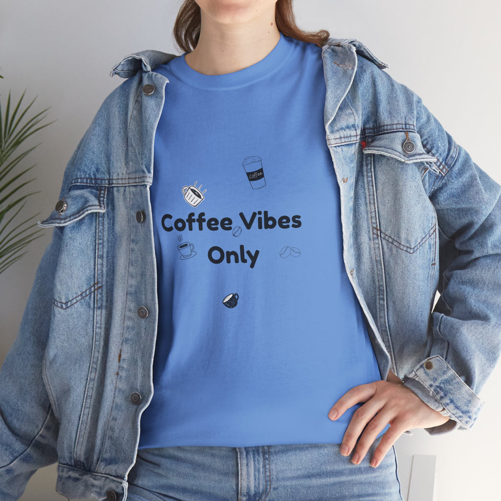 Coffee vibes tee, unisex heavy cotton t-shirt, coffee lover shirt, casual everyday tee, coffee vibes only shirt.