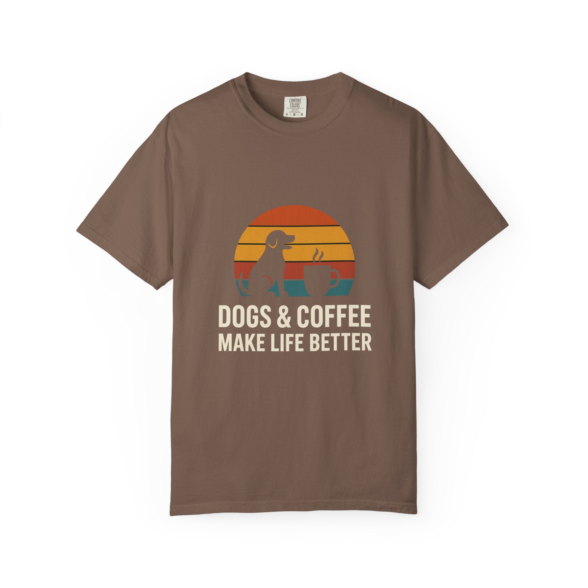 Dog & Coffee Lover Tee – Cozy Unisex Heavy Cotton Shirt | Perfect Gift for Pet & Coffee Enthusiasts