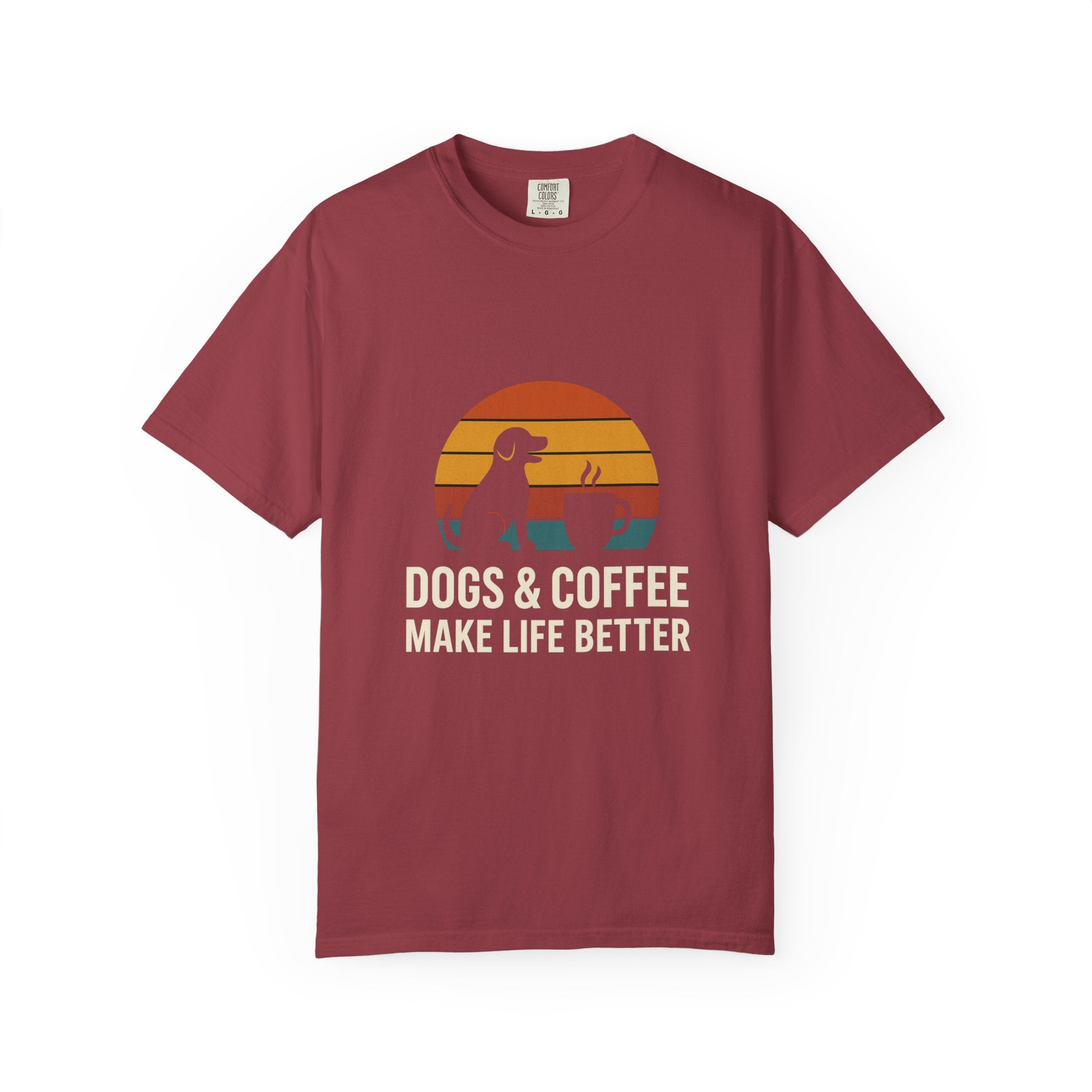 Dog & Coffee Lover Tee – Cozy Unisex Heavy Cotton Shirt | Perfect Gift for Pet & Coffee Enthusiasts