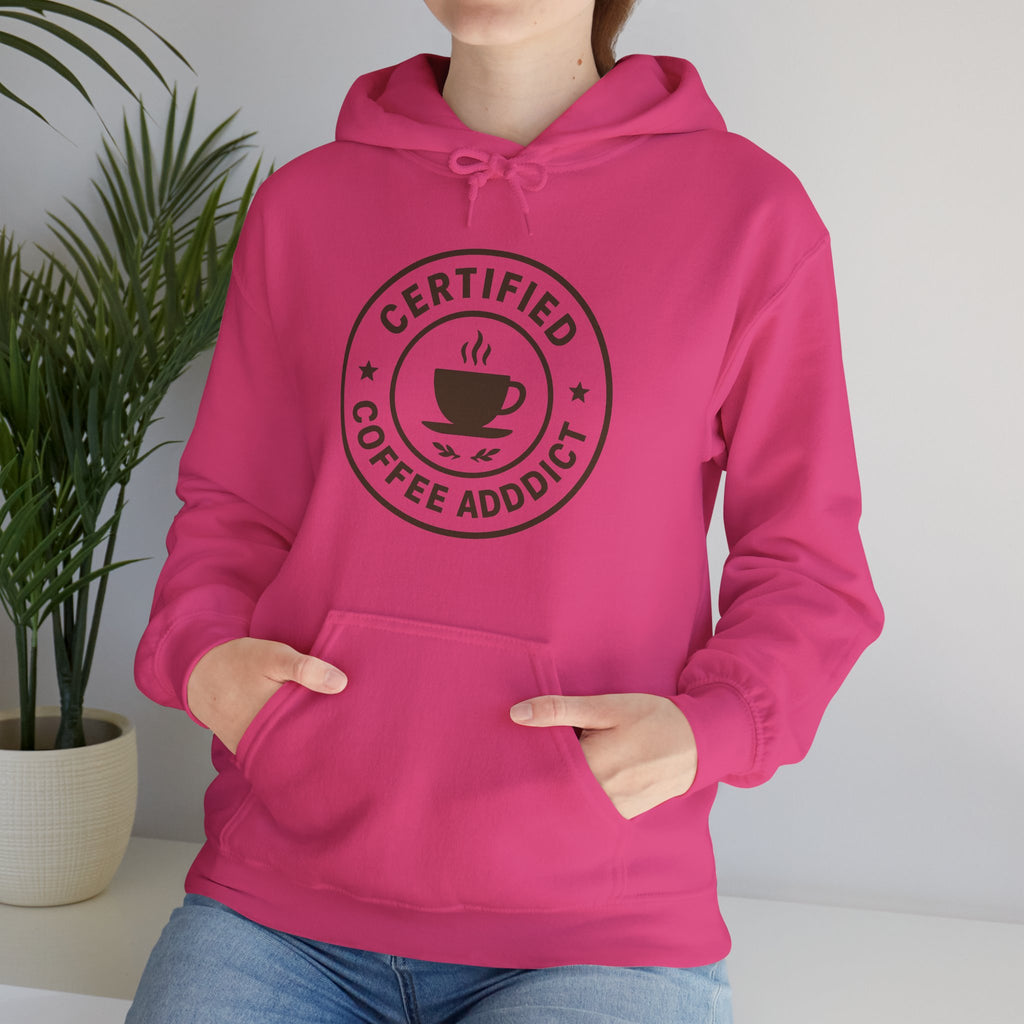 Certified Coffee Addict Hoodie, Cozy Sweatshirt, Gift for Coffee Lovers, Casual Wear, Funny Coffee Apparel