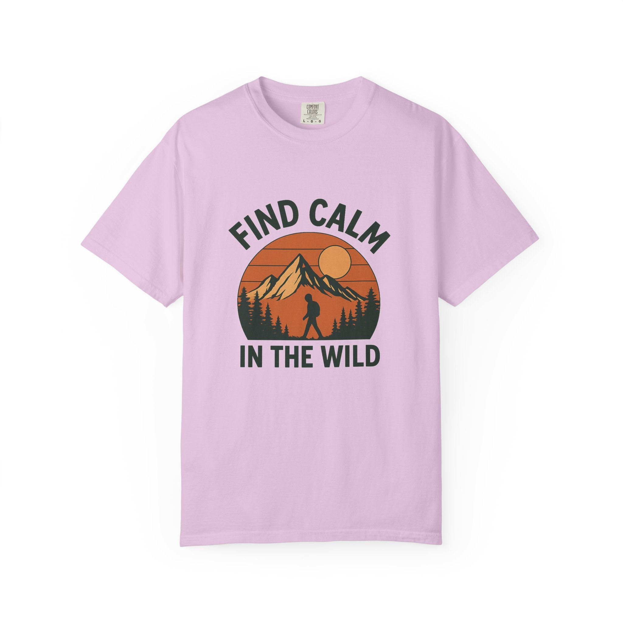 Find Calm in the Wild Hiking T-Shirt – Nature Lover Tee, Outdoor Adventure Shirt, Mountain Hiker Graphic
