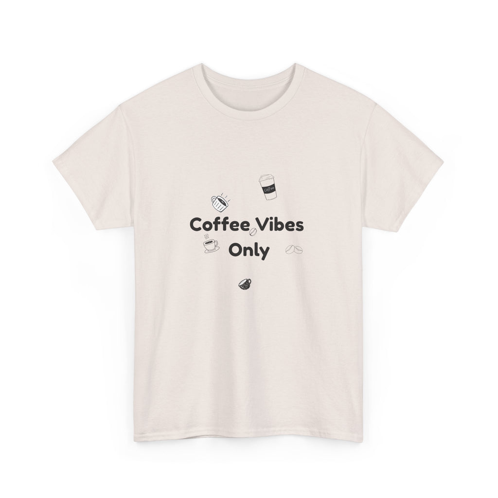 Coffee vibes tee, unisex heavy cotton t-shirt, coffee lover shirt, casual everyday tee, coffee vibes only shirt.