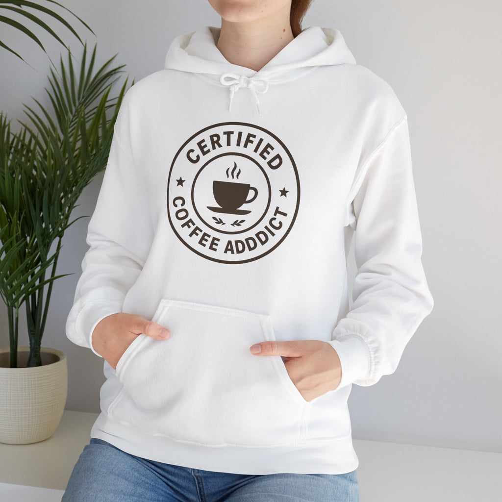 Certified Coffee Addict Hoodie, Cozy Sweatshirt, Gift for Coffee Lovers, Casual Wear, Funny Coffee Apparel