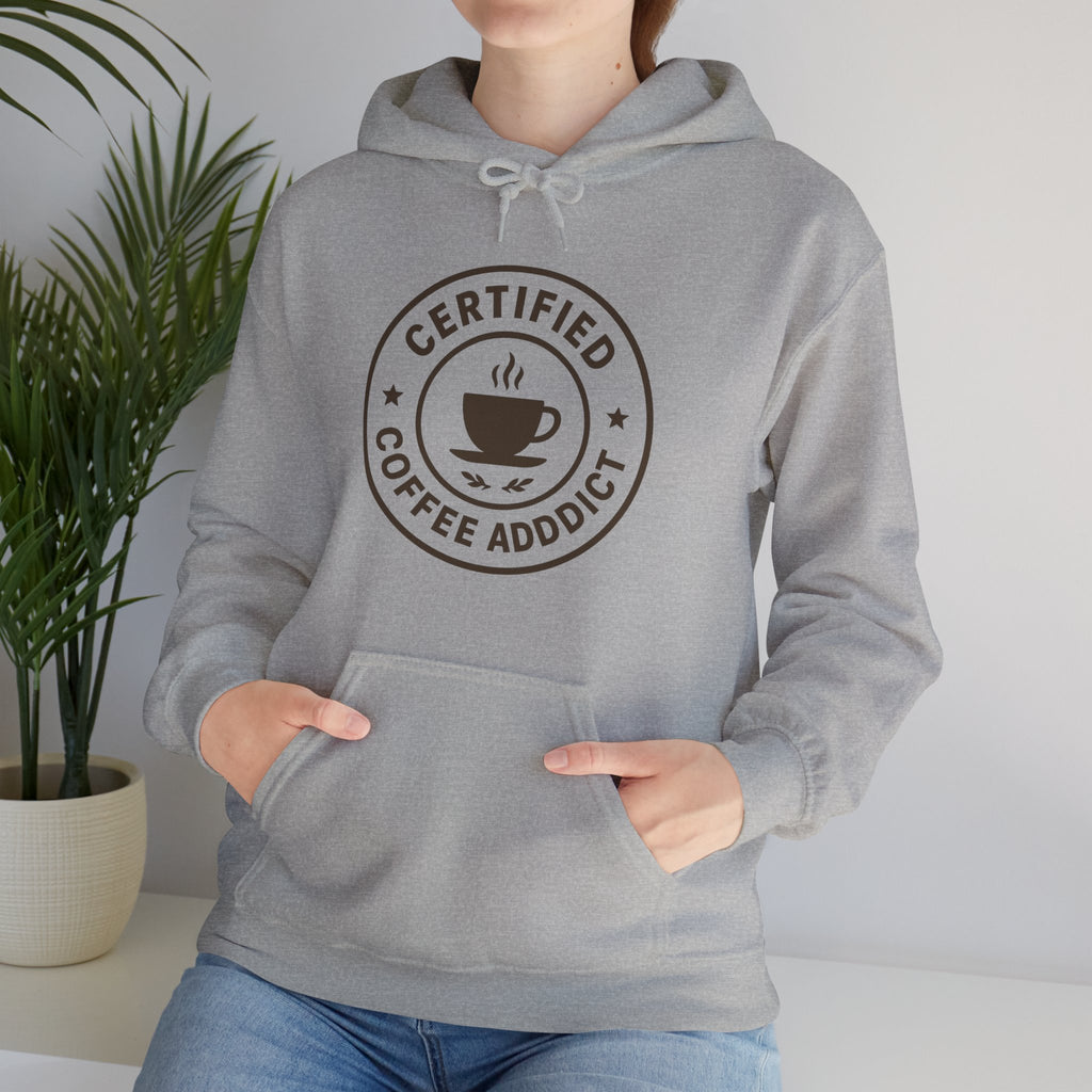 Certified Coffee Addict Hoodie, Cozy Sweatshirt, Gift for Coffee Lovers, Casual Wear, Funny Coffee Apparel