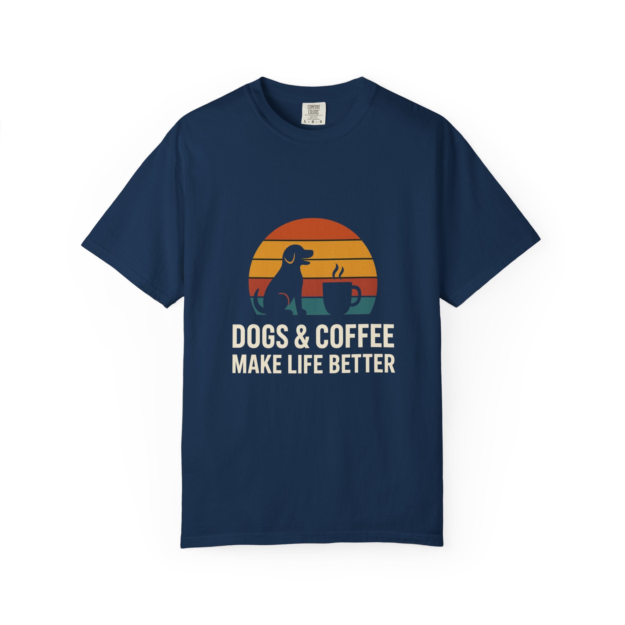 Dog & Coffee Lover Tee – Cozy Unisex Heavy Cotton Shirt | Perfect Gift for Pet & Coffee Enthusiasts