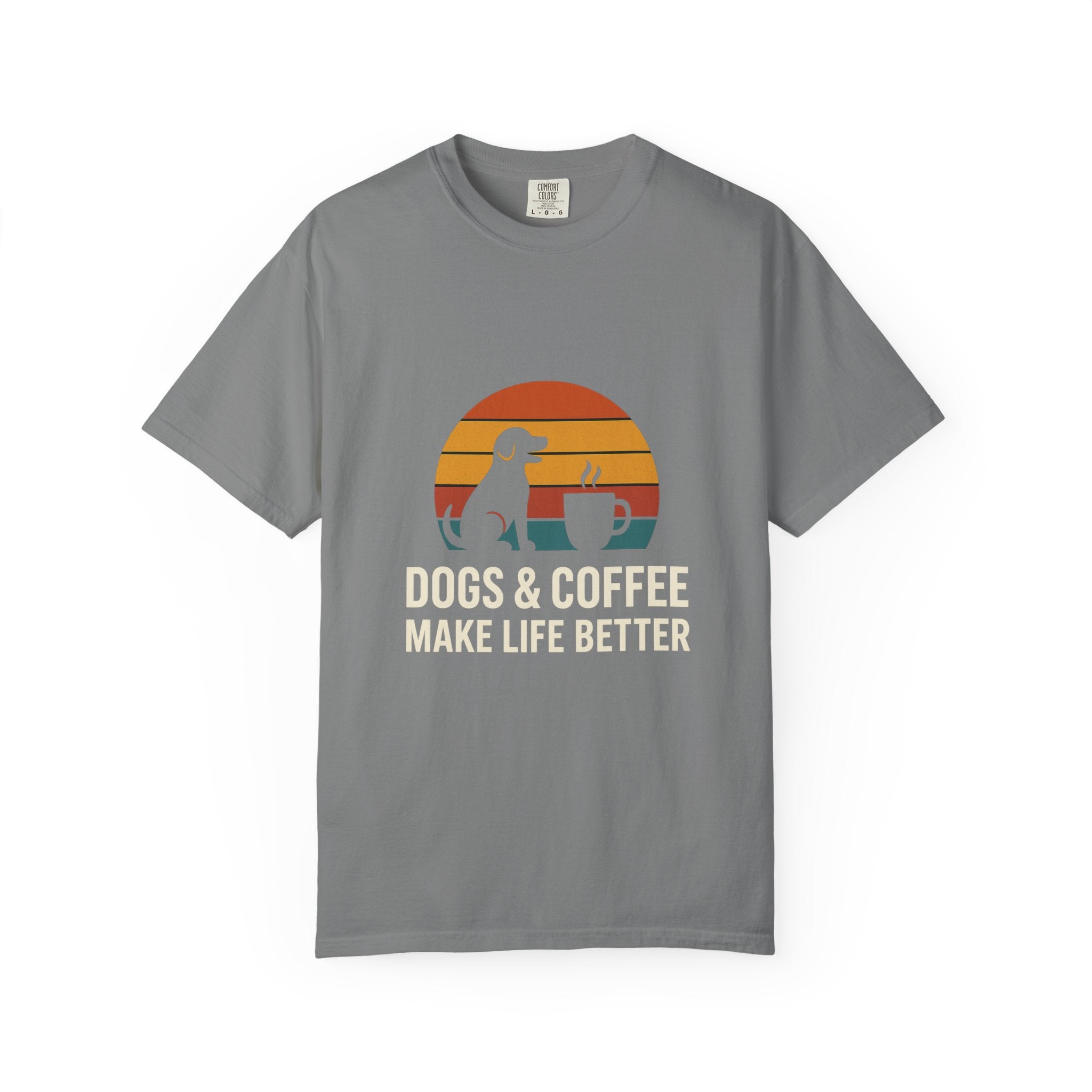 Dog & Coffee Lover Tee – Cozy Unisex Heavy Cotton Shirt | Perfect Gift for Pet & Coffee Enthusiasts