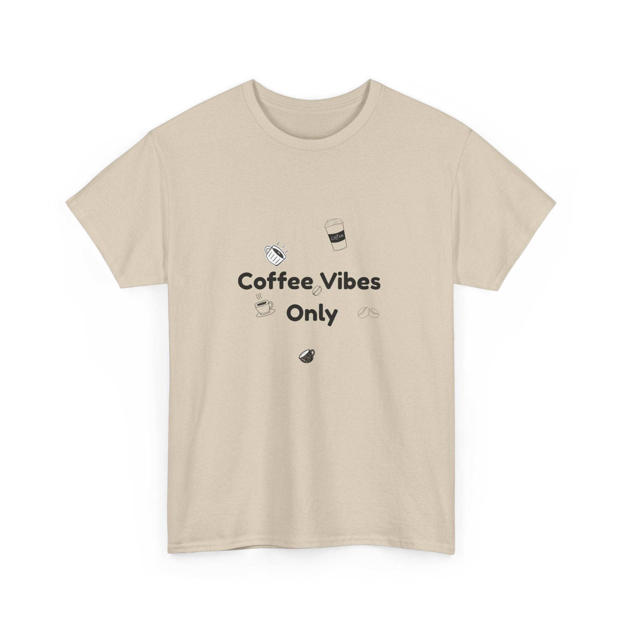 Coffee vibes tee, unisex heavy cotton t-shirt, coffee lover shirt, casual everyday tee, coffee vibes only shirt.