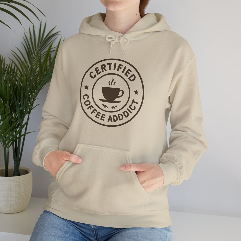 Certified Coffee Addict Hoodie, Cozy Sweatshirt, Gift for Coffee Lovers, Casual Wear, Funny Coffee Apparel