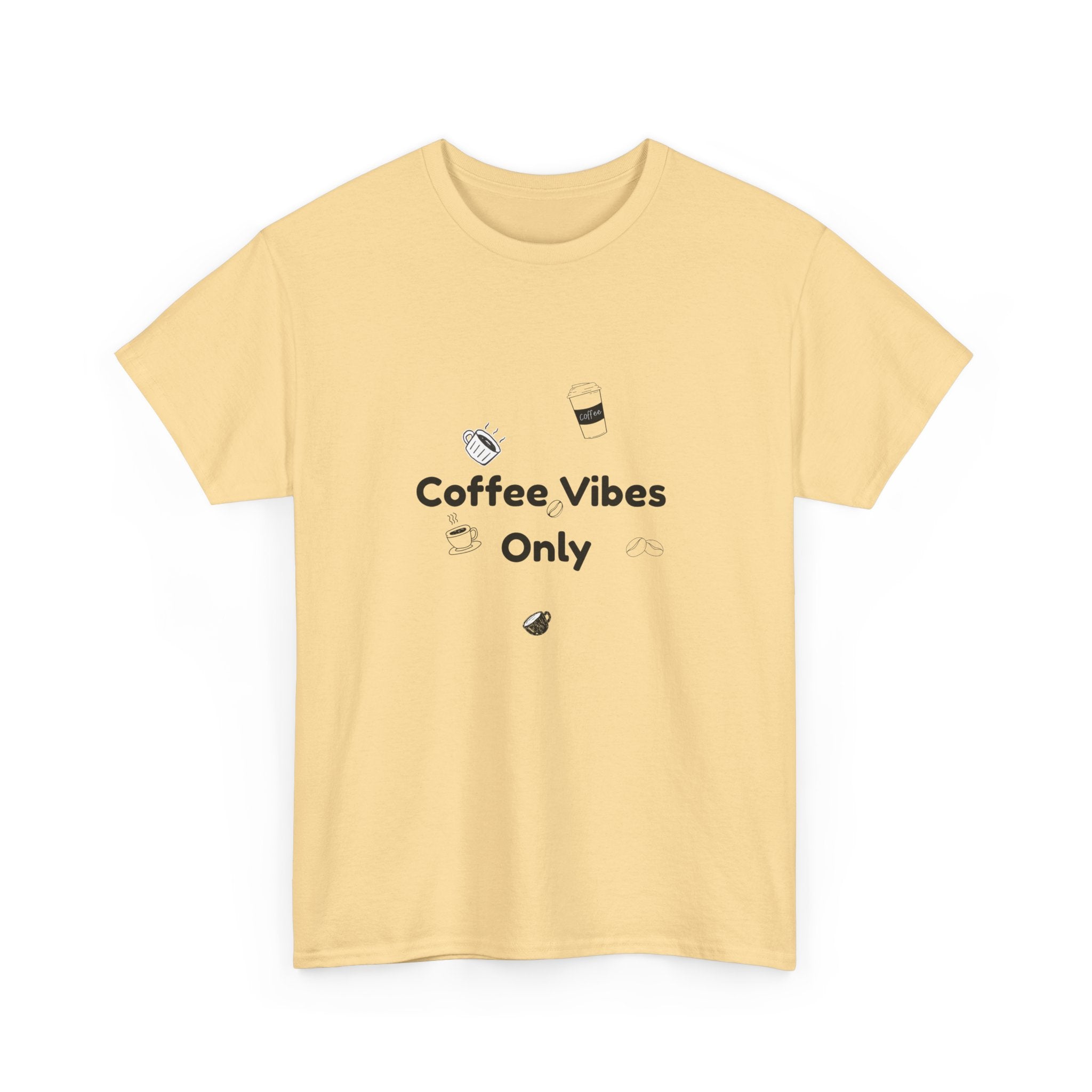 Coffee vibes tee, unisex heavy cotton t-shirt, coffee lover shirt, casual everyday tee, coffee vibes only shirt.