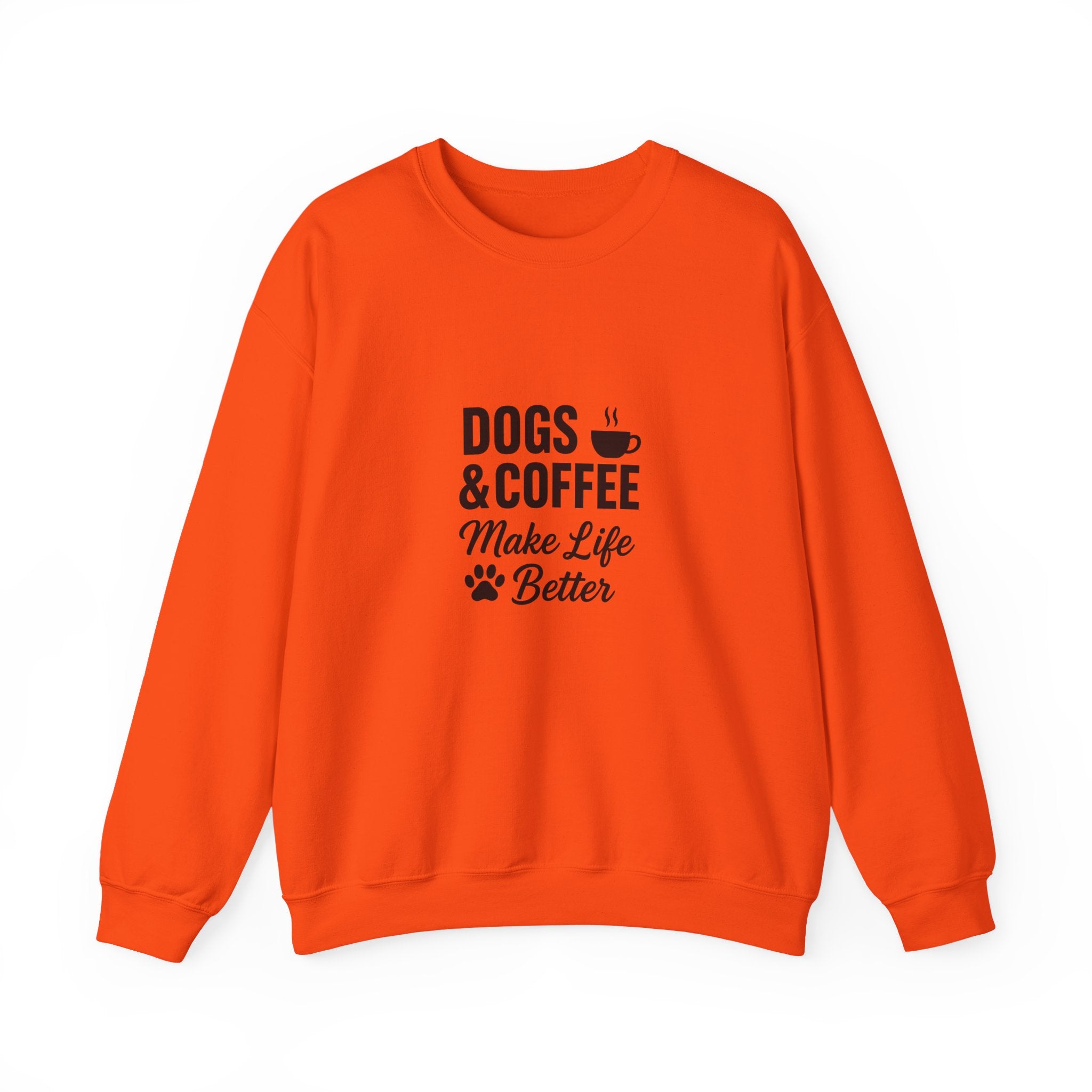 Dogs and Coffee Makes Life Better Sweatshirt – Cozy Crewneck for Dog and Coffee Lovers